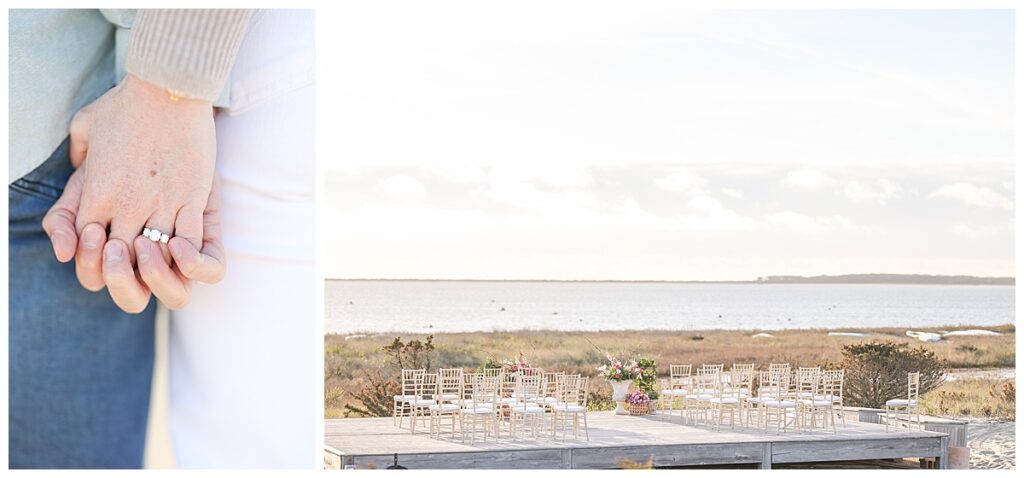 The Wauwinet in Nantucket outdoor wedding venue covered in florals with beach views.