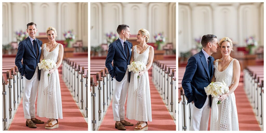 Bride and Groom in Nantucket for the wedding at the Unitarian Church of Nantucket.