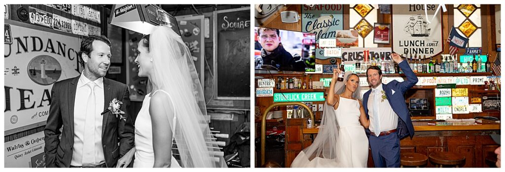 Chatham Squire, in Chatham, Cape Cod. Wedding party stopped in for a drink on the way to the ceremony.