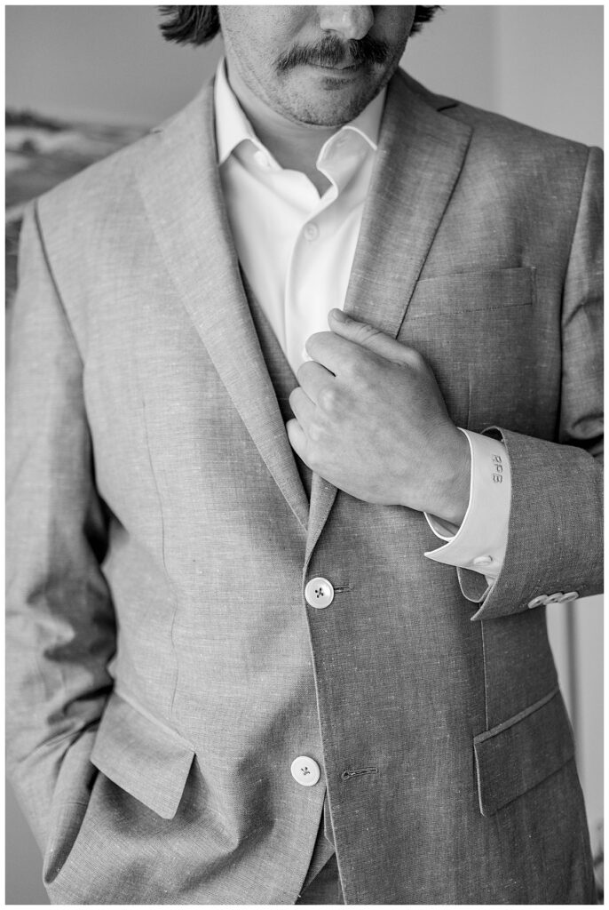 Groom detail shots at his wedding at The Wauwinet in Nantucket.