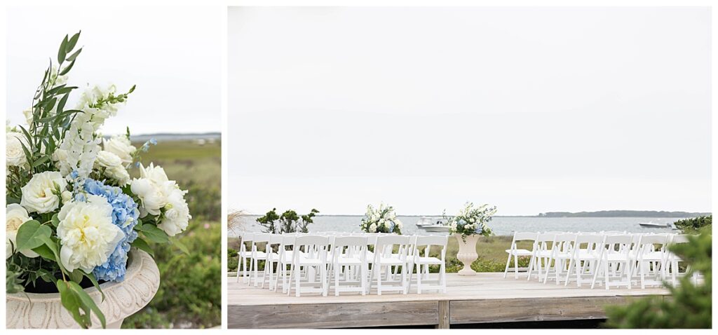 Wauwinet wedding on the Zen deck on an overcast day in June.